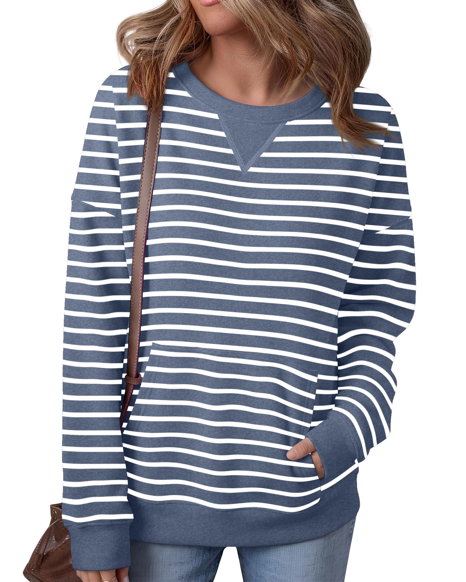 RUMIA Sweatshirt for Women Crew Neck Long Sleeve Fall Clothes for Tops