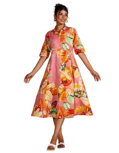 GRECIILOOKS Printed Maxi Dress for Women | Trendy Long One Piece Summer Outfit | Lightweight Flared Dress for Casual & Holiday
