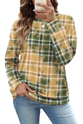RUMIA Women's Crew Neck Sweatshirt Long Sleeve Tops for Women Fall Clothes