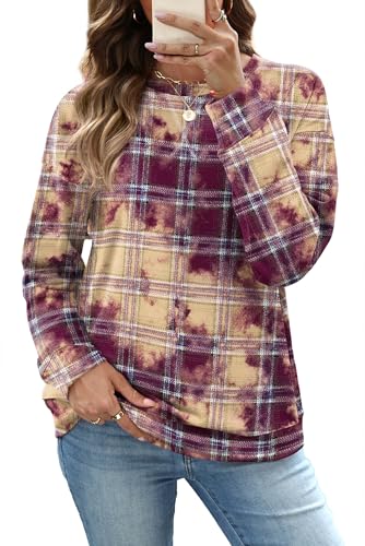 RUMIA Women's Crew Neck Sweatshirt Long Sleeve Tops for Women Fall Clothes