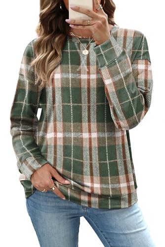 RUMIA Women's Crew Neck Sweatshirt Long Sleeve Tops for Women Fall Clothes