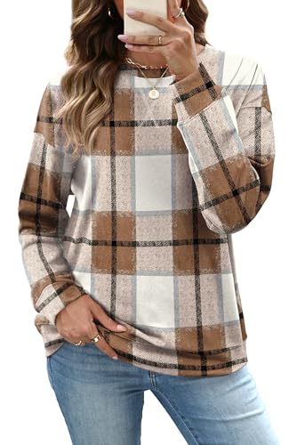 RUMIA Women's Crew Neck Sweatshirt Long Sleeve Tops for Women Fall Clothes