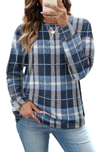 RUMIA Women's Crew Neck Sweatshirt Long Sleeve Tops for Women Fall Clothes