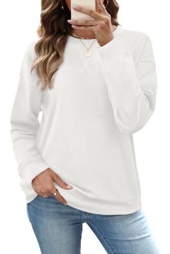 RUMIA Women's Crew Neck Sweatshirt Long Sleeve Tops for Women Fall Clothes
